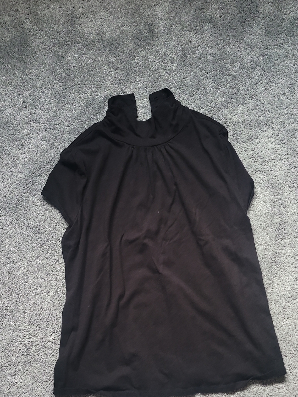 Cato Black Mock-Neck Short Sleeve Top